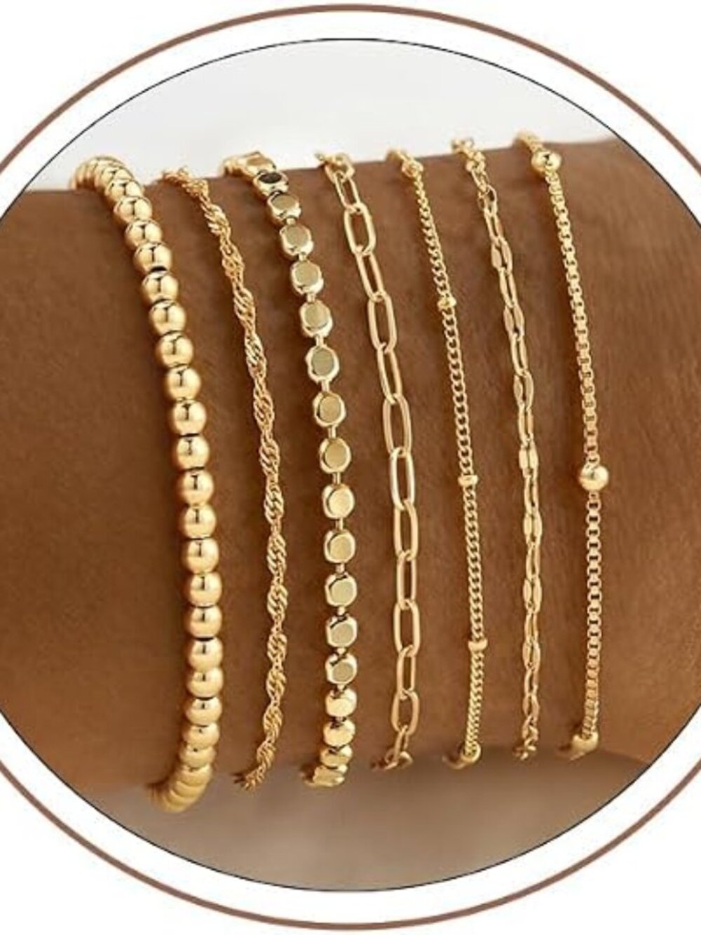 Turandoss Gold Bracelets Set for Women No Tarnish Trendy Jewelry Gifts